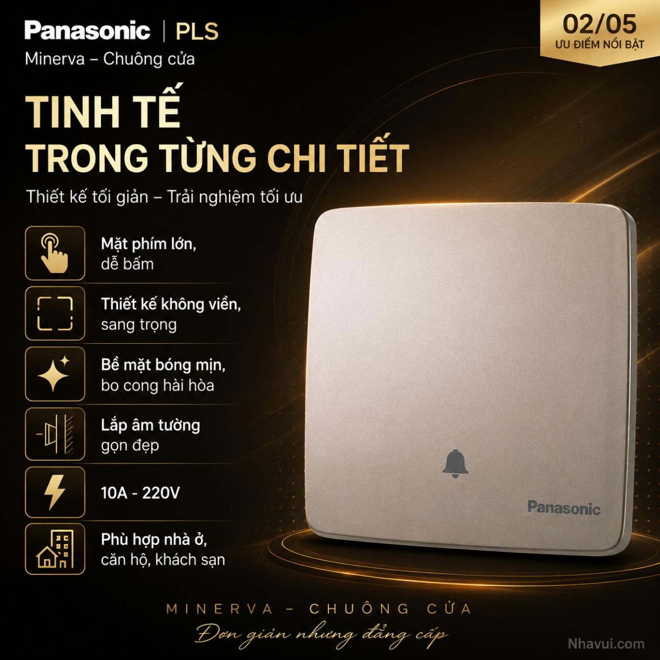 Nút nhấn chuông Minerva Panasonic PLS WMT540108-VN